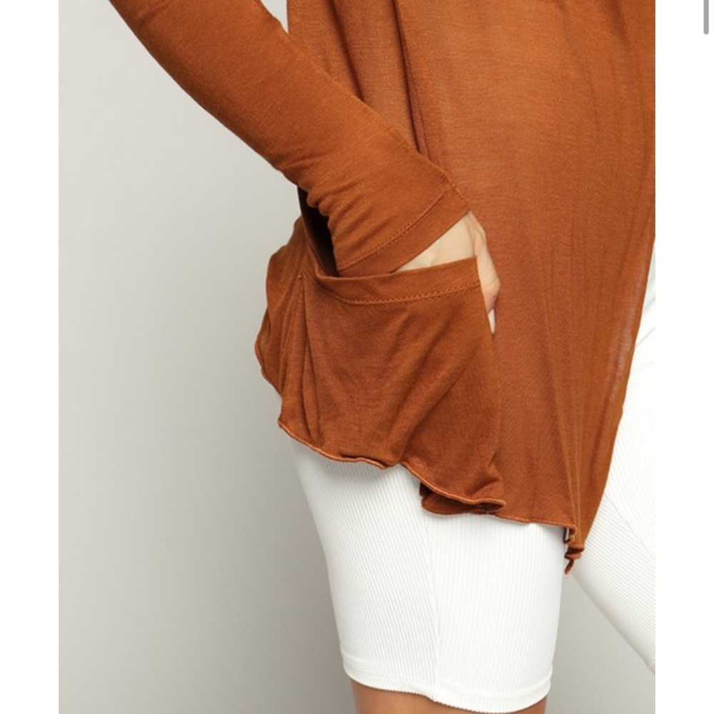 SALE!SHEER TERRA-COTTA SUPER SOFT CARDIGAN - Picture 4 of 4